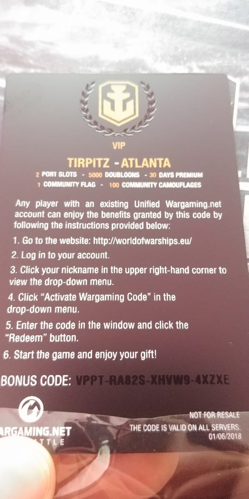 World of Warships code